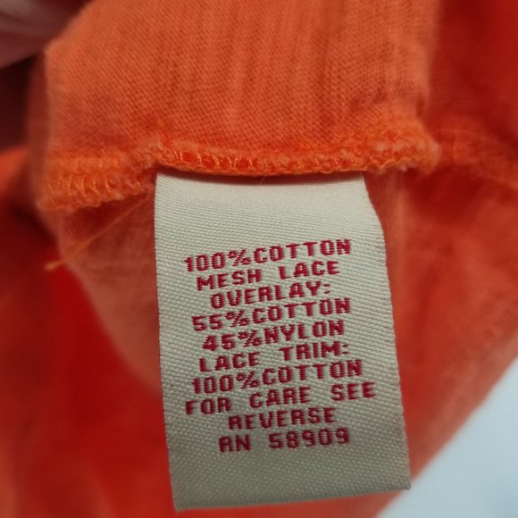 Reba orange embroidered netting stud button up shirt size S - Picture 5 of 5